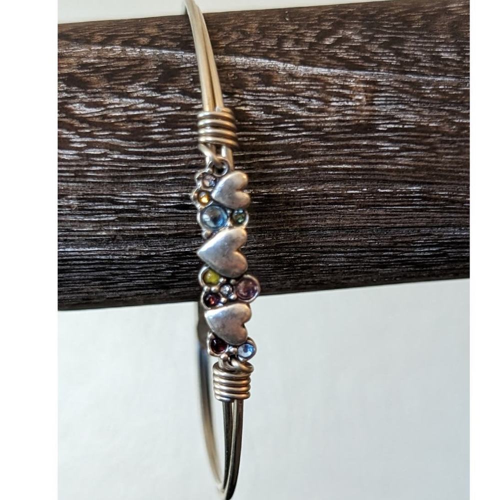 Luca + Danni Crystal Heart Bangle Bracelet